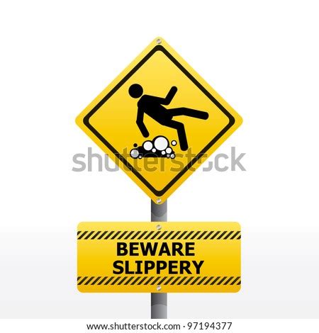 beware slippery sign vector  shutterstock
