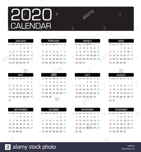 simple year calendar week imagenes de stock simple