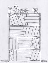 Bookshelf Drawing Easy Drawings Paintingvalley sketch template