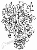 Coloring Pages Printable Adult Adults Book Flowers Fancy Instant Uncolored Books Pen Colored sketch template