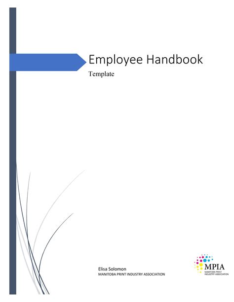 employee handbook template  printable sample gambaran