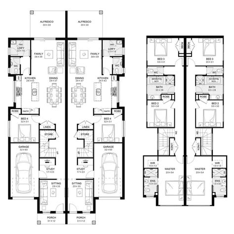 pin  tanya  duplex floor plans duplex floor plans architectural floor plans narrow house