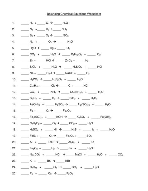 images  balancing chemical equations worksheet