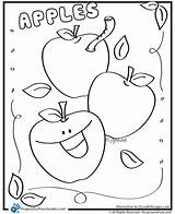 Apple Coloring Apples Pages Printable Color Preschool Kids Worksheets Preschoolers Alphabet Sheet Cute Fun Sheets Colouring Printables Kindergarten Fall Letter sketch template
