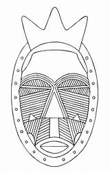 African Masks Tribal Pages Coloring Mask Template Templates Designs sketch template