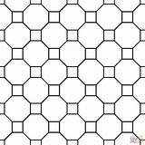 Tessellation Coloring Pages Pattern Octagon Square Patterns Printable Tessellations Quilt Sheets Tesselations Paper Color Templates Drawing Kids Geometric Blank Supercoloring sketch template