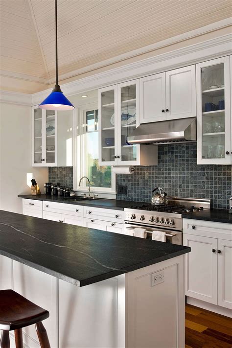 pictures  kitchens  white cabinets  black countertops iae