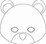 Coloring Mask Bear Para sketch template