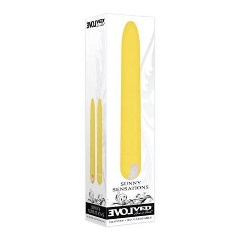 evolved sunny sensations rechargeable vibrator yellow sex toys at