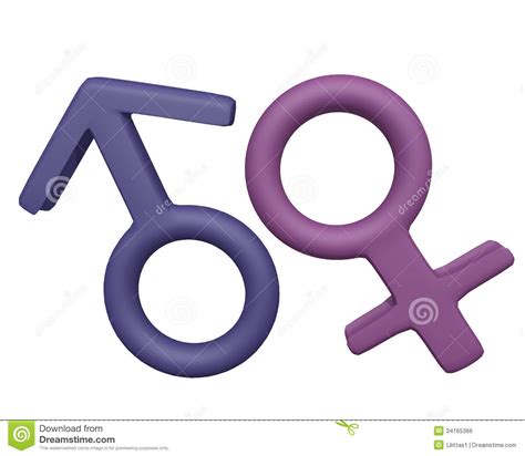 male and female gender symbols 3d stock illustration