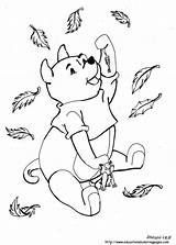 Coloring Fall Pages Pooh Winnie Autumn Leaves Kids Disney Adults Easy Preschool Clip Print Printable Color Leaf Educational Popular sketch template