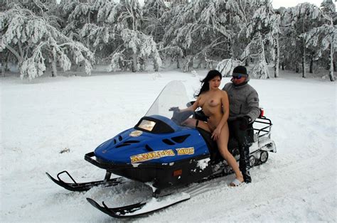 nude russian girl wants to ride a snowmobile russian sexy girls