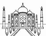 Taj Mahal Coloring Colorear Coloringcrew sketch template