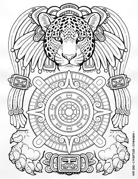 pin  caroline kish  great colouring pages aztec art mayan art