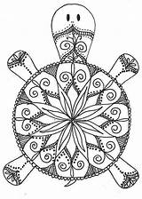 Coloring Pages Mandala Turtle Animal Designs sketch template