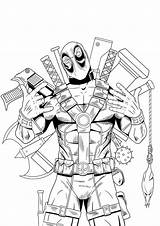 Deadpool Coloring Pages Boys Wolverine sketch template