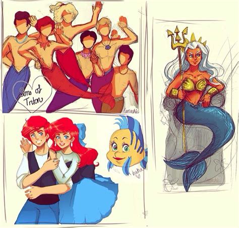 The Little Mermaid Genderbent Disney Genderbenders