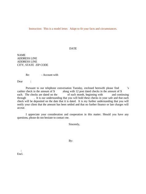 sample letter settlement agreement  template pdffiller