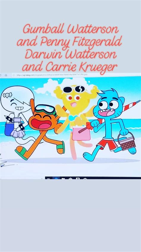 Gumball Watterson Penny Fitzgerald Darwin Watterson And Carrie