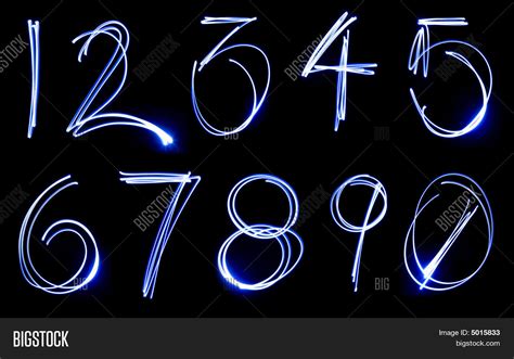 neon number set image photo  trial bigstock