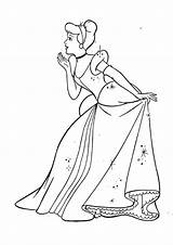 Cinderella Pages Coloring Princess Glass Magical Glittering Slippers Gown Her Beautiful Girls sketch template