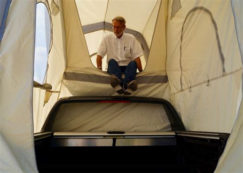 the gentletent gt inflatable tent turns pickup trucks into campers