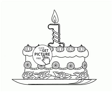 st birthday cake coloring page  kids holiday coloring pages