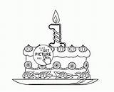 Birthday Coloring Cake Pages 1st Wuppsy Kids Happy Printables Holiday Kaynağı Makalenin sketch template