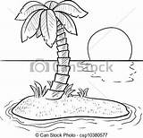 Island Palm Tropical Tree Drawing Beach Choose Board Desert Style Kids Coloring sketch template