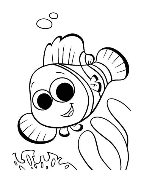 cute  clown fish coloring pages  place  color nemo