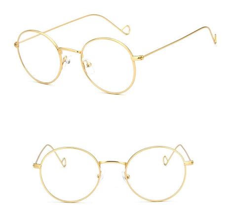 Buy Vintage Round Gold Metal Eyeglass Frame Full Rim