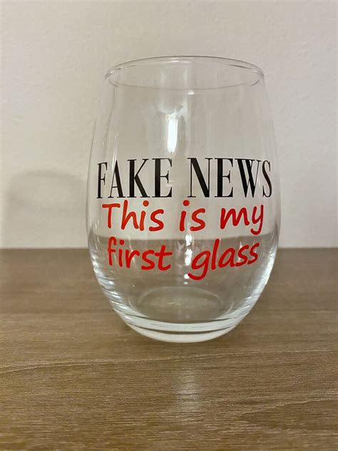 Fake News Wine Glass Etsy