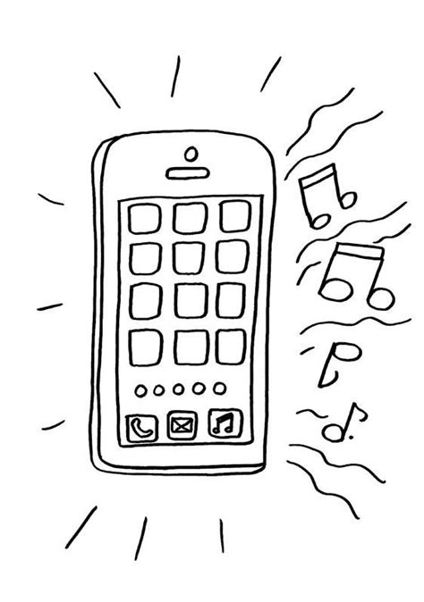 kleurplaat mobiele telefoon  afbeeldingen