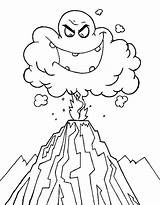 Volcano Coloring Pages Eruption Drawing Ash Kids Printable Print Volcanoes Color Emoticon Ghost Cloud Hot Deadly Nature Clipart Shield Getdrawings sketch template