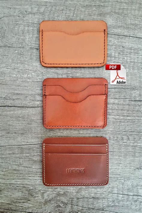 slim card wallet patterns   pattern leather card holders