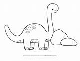 Brontosaurus Dinosaur Duct sketch template