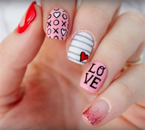 valentines day nails  fun  easy ideas     kids valentines day nails