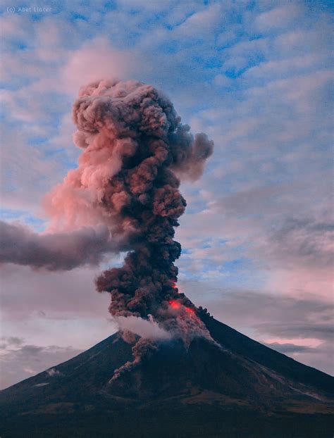 photography  erupting volcano  stock photo