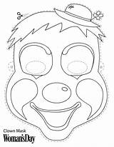 Clown Zirkus Jester Circus Maske Basteln Masken Karneval Williamson Hawaiidermatology Salvato sketch template