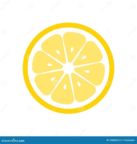 lemon fruit slice closeup icon  piece  lemon logo design flat
