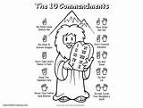 Commandments Ten Coloring Pages Kids Printable sketch template
