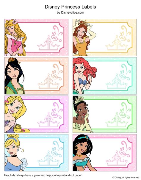 disney princess printable crafts stickers notes bookmarks