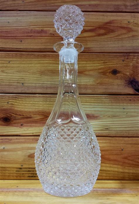 vintage tall crystal decanter by artmaxantiques on etsy