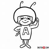 Atom Ant Step Draw Cartoons Various sketch template