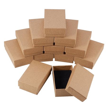 nbeads  pcs small kraft brown cardboard boxes jewelry box  lids  ebay