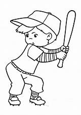 Coloring Pages Baseball Player Child sketch template