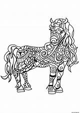 Adulte Zentangle Pony Mosaic Stress Gratuit sketch template