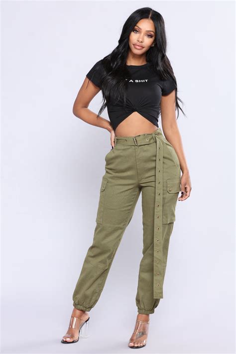 cargo chic pants olive