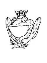 Coloring Frog Frogs Pages King Prince sketch template