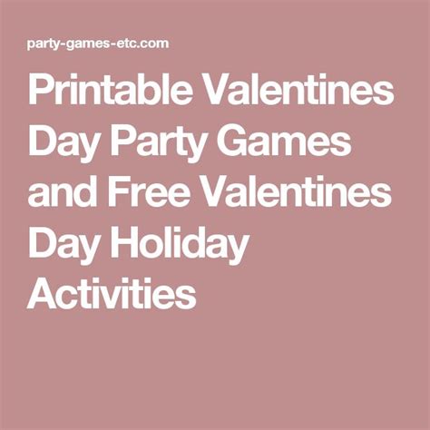 printable valentines day party games   valentines day holiday